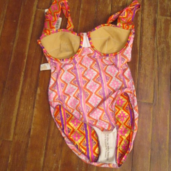 Vintage 80s NOS Jantzen Disco Bathing swimsuit Metallic Groovy w/tags -8 - Picture 9 of 9